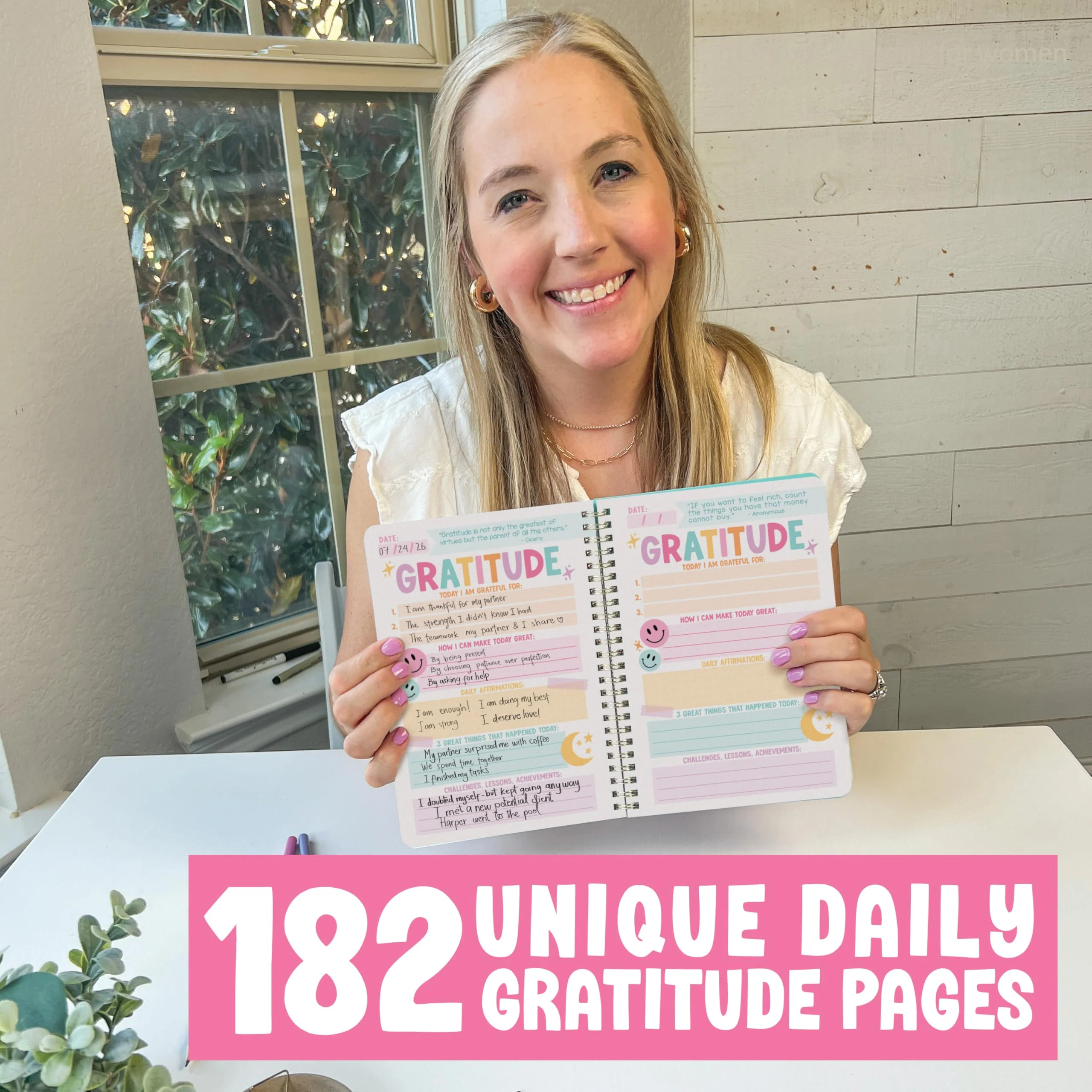 Gratitude Journal for Women - Daily Guided Journal with Prompts, Gratefulness Notebook - Pink - Image 4