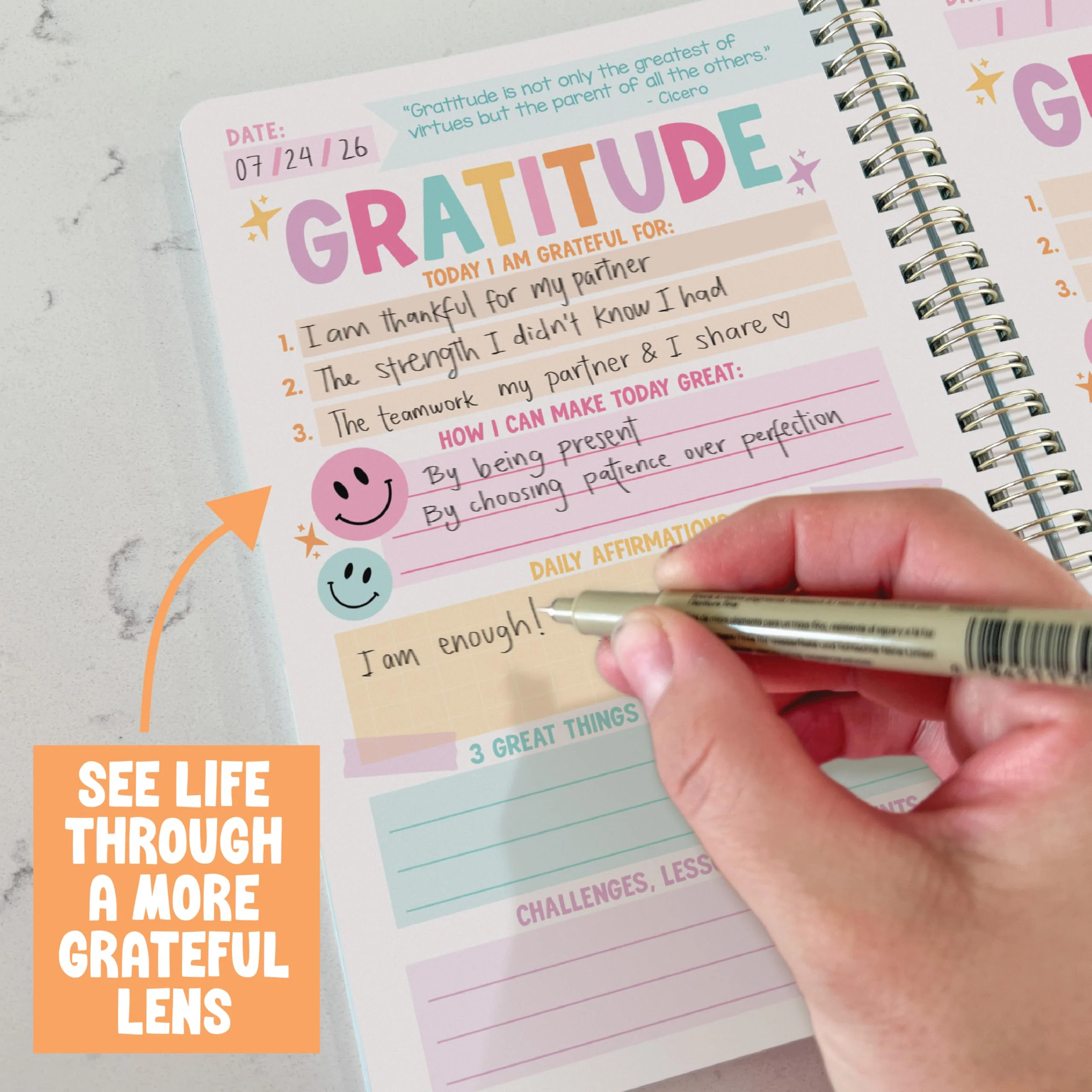 Gratitude Journal for Women - Daily Guided Journal with Prompts, Gratefulness Notebook - Pink - Image 5