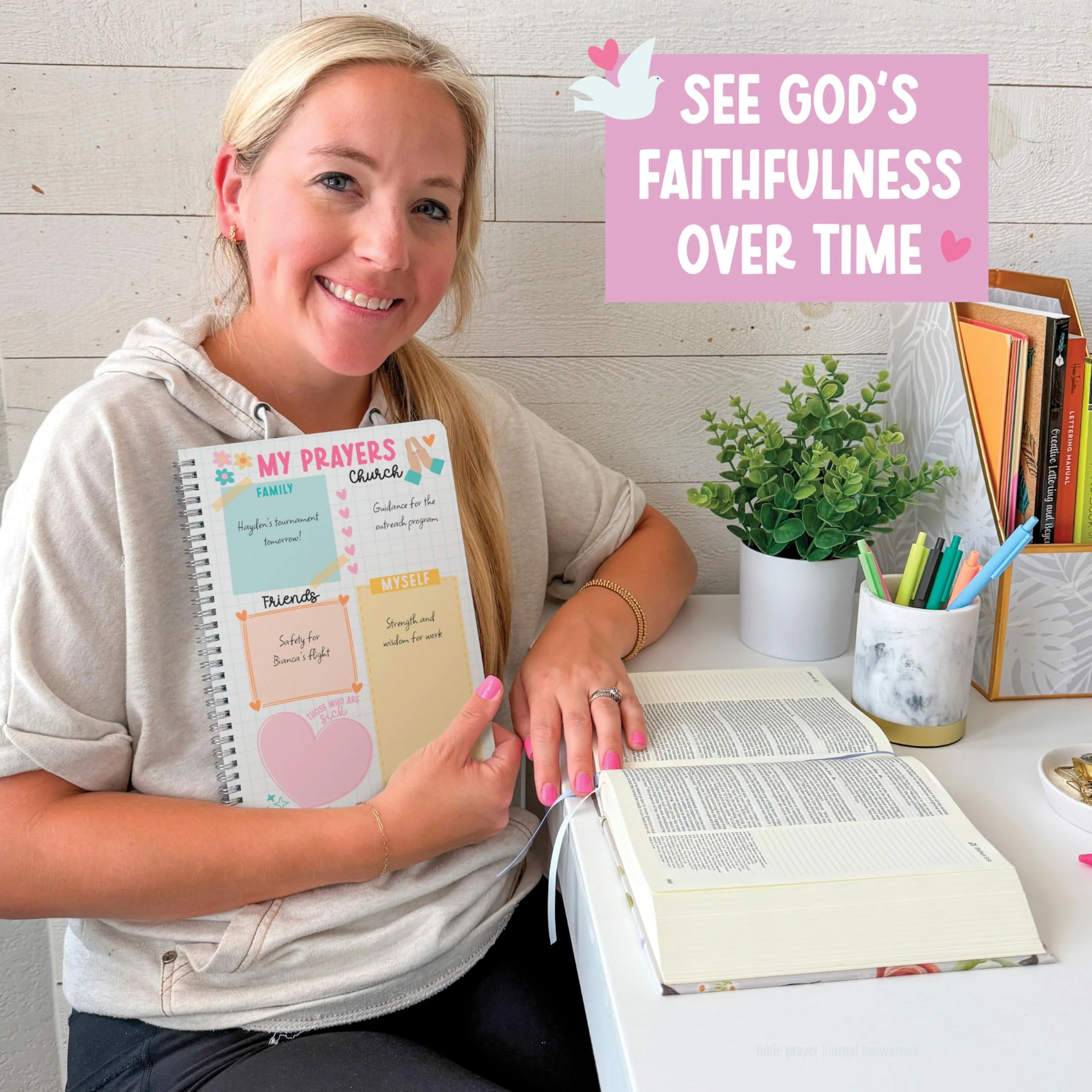Guided Prayer Journal for Women - Daily Devotional Notebook, Bible Journaling, Beige Religious Gifts & Men's Devotional Journal - Beige - Image 9