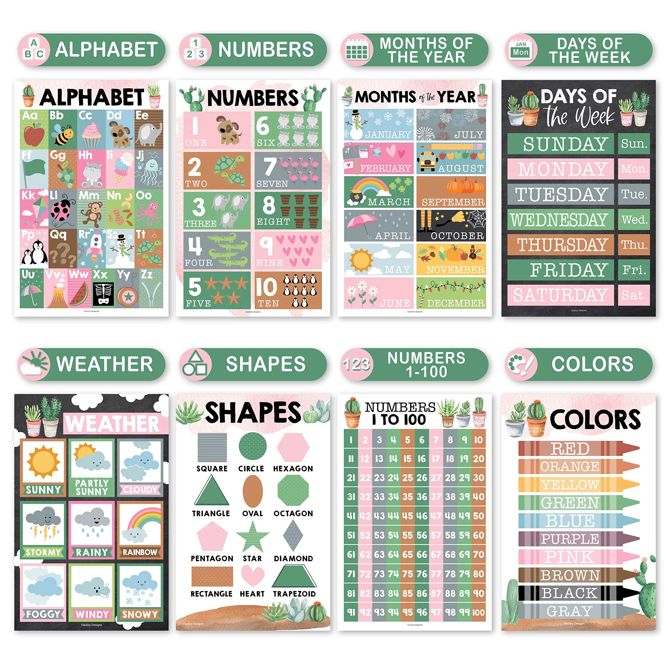 Preschool Head Start Kit, Cactus 16 Poster Pack - Image 5