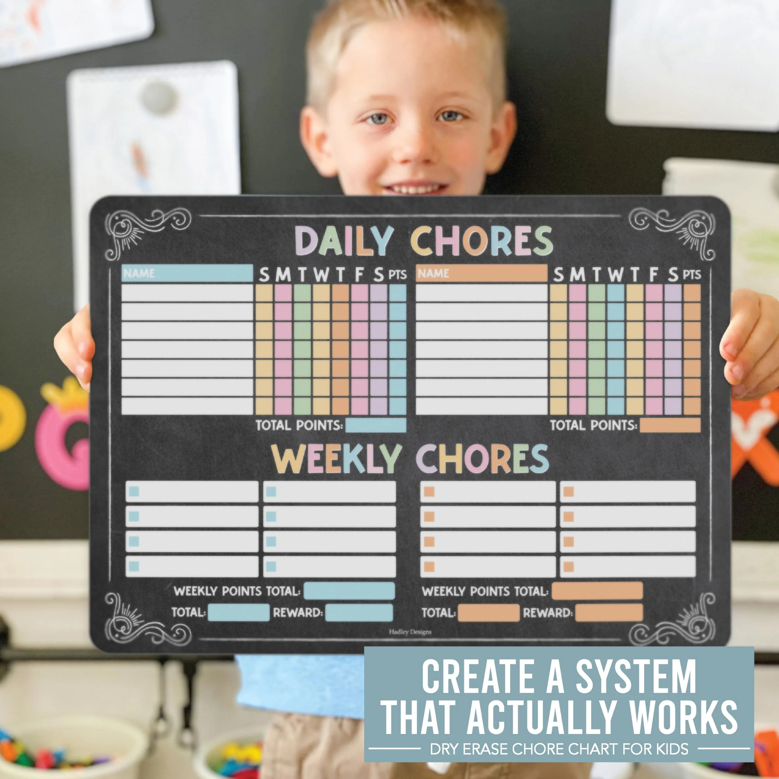 Colorful Chalk Large Chore Chart - Image 9