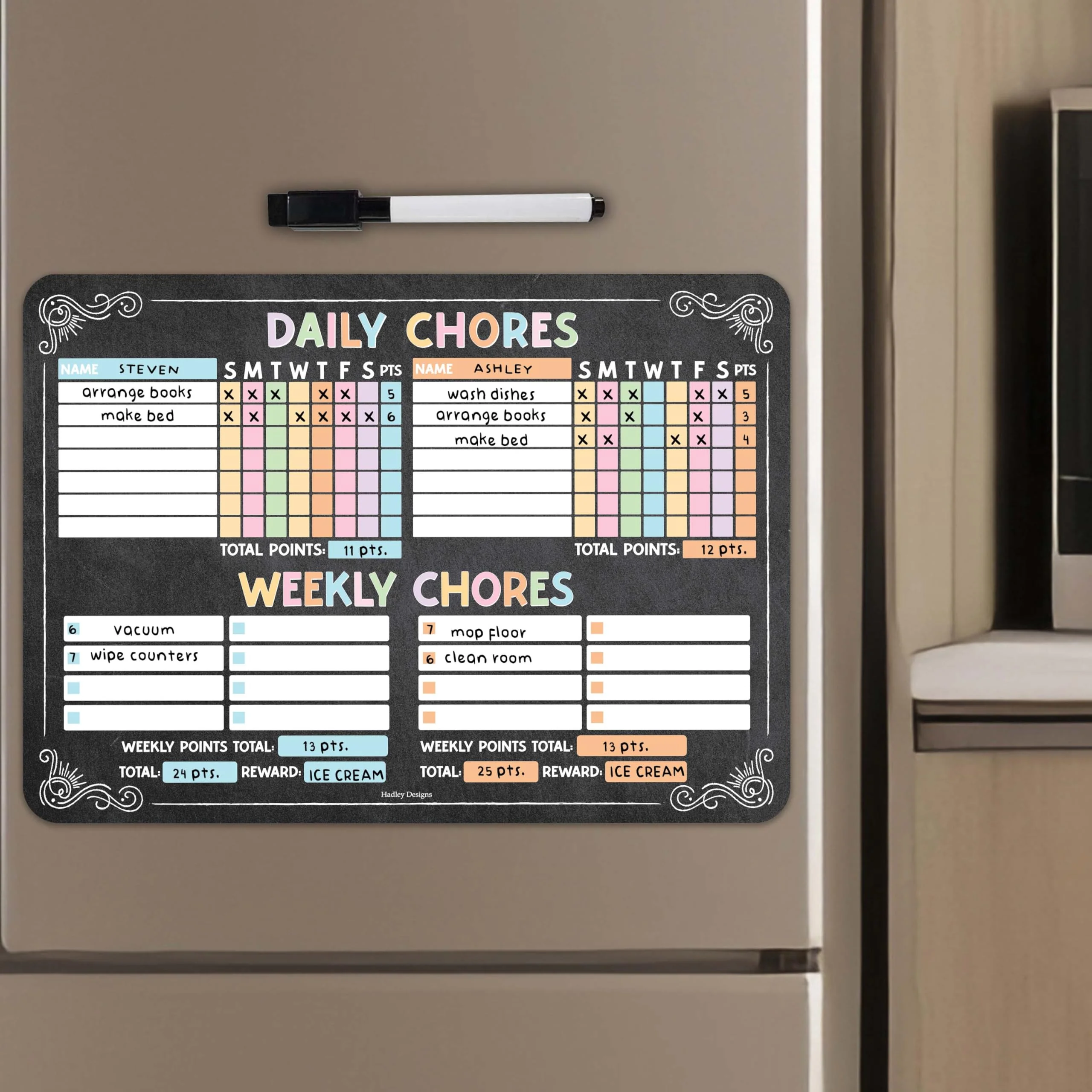 Colorful Chalk Large Chore Chart