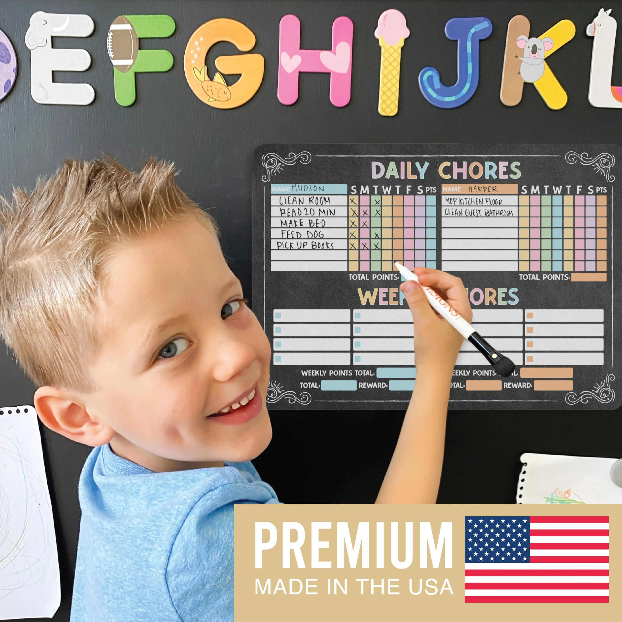 Colorful Chalk Large Chore Chart - Image 4