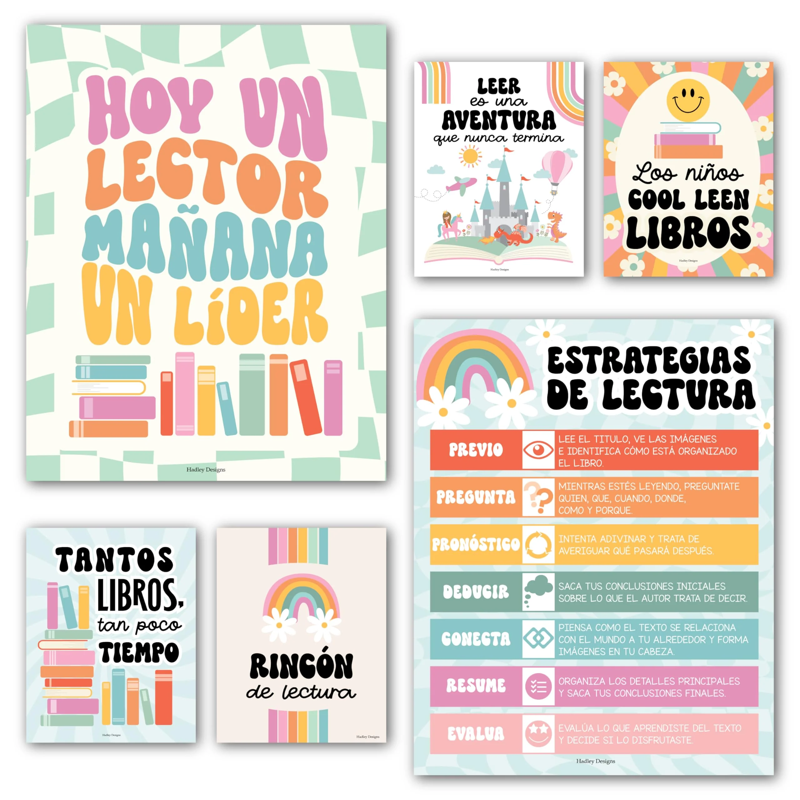 Retro Spanish Reading Posters