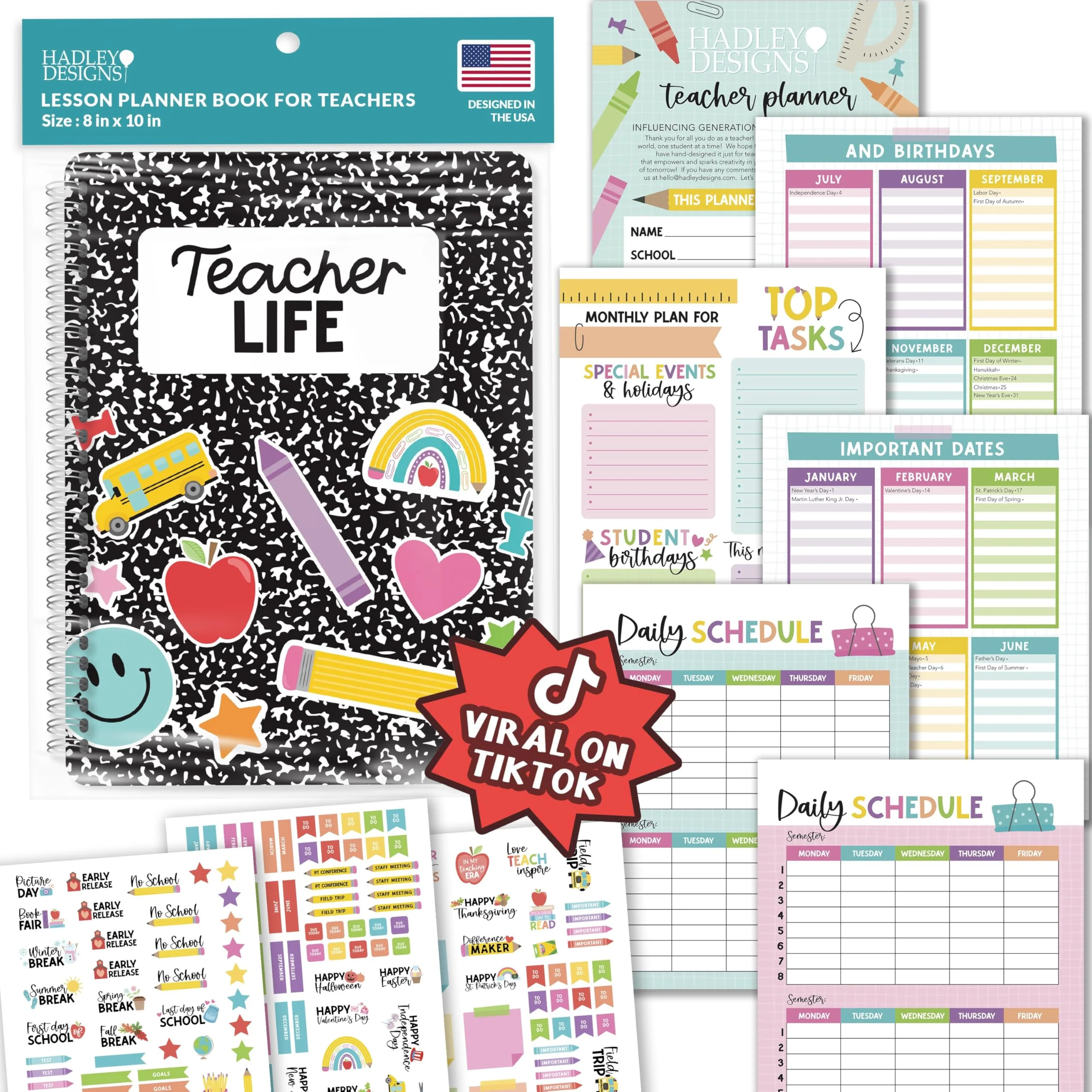 Retro Undated Teacher Planner